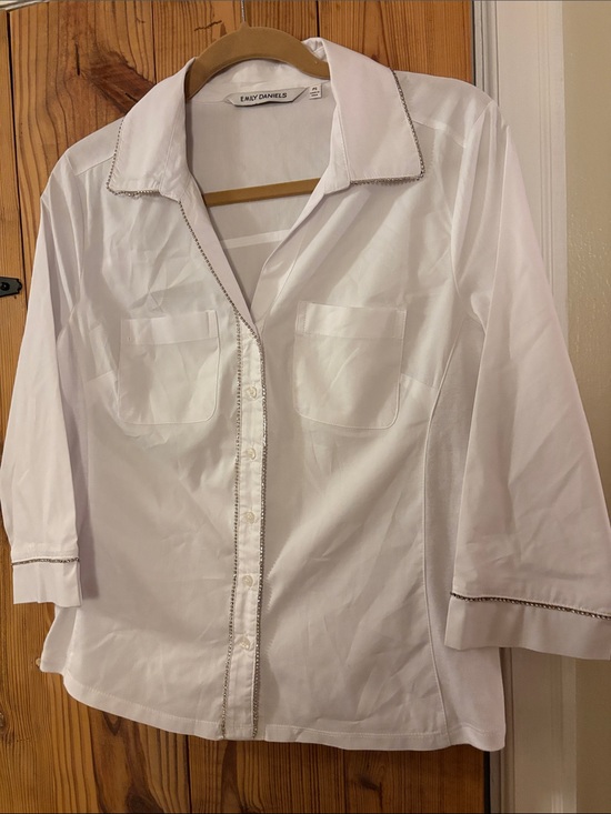 Emily Daniels Tops - White Bridal blouse with rhinestones